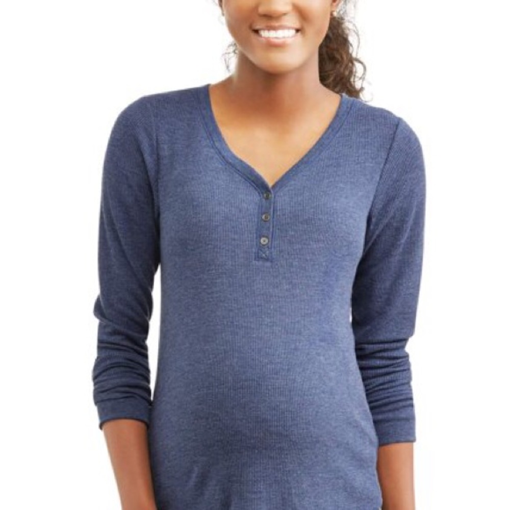 🌱 FADED GLORY comfy long sleeve navy blue Henley